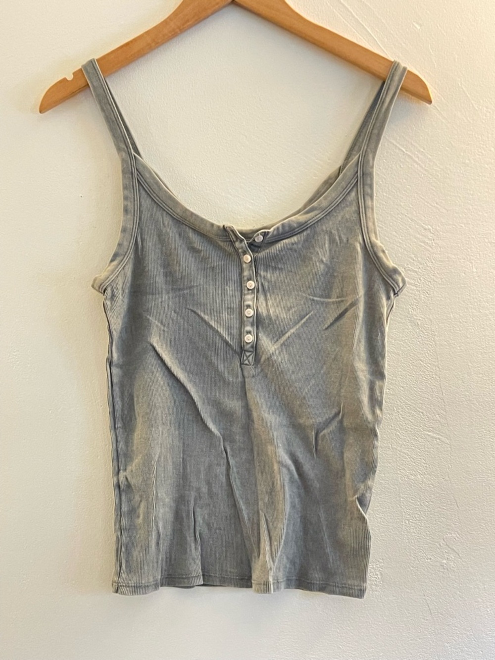 aerie Washed Scoop Neck Tank Top - sage green